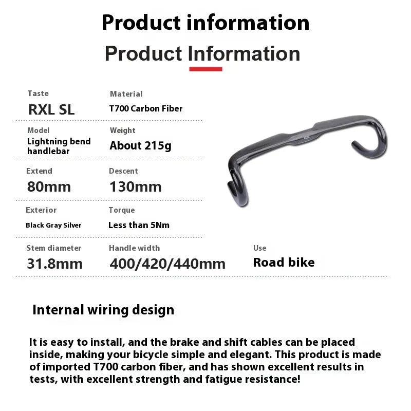 Carbon fibre road bicycle drop handlebar in black grey silver, shown in UD matte and bright finishes