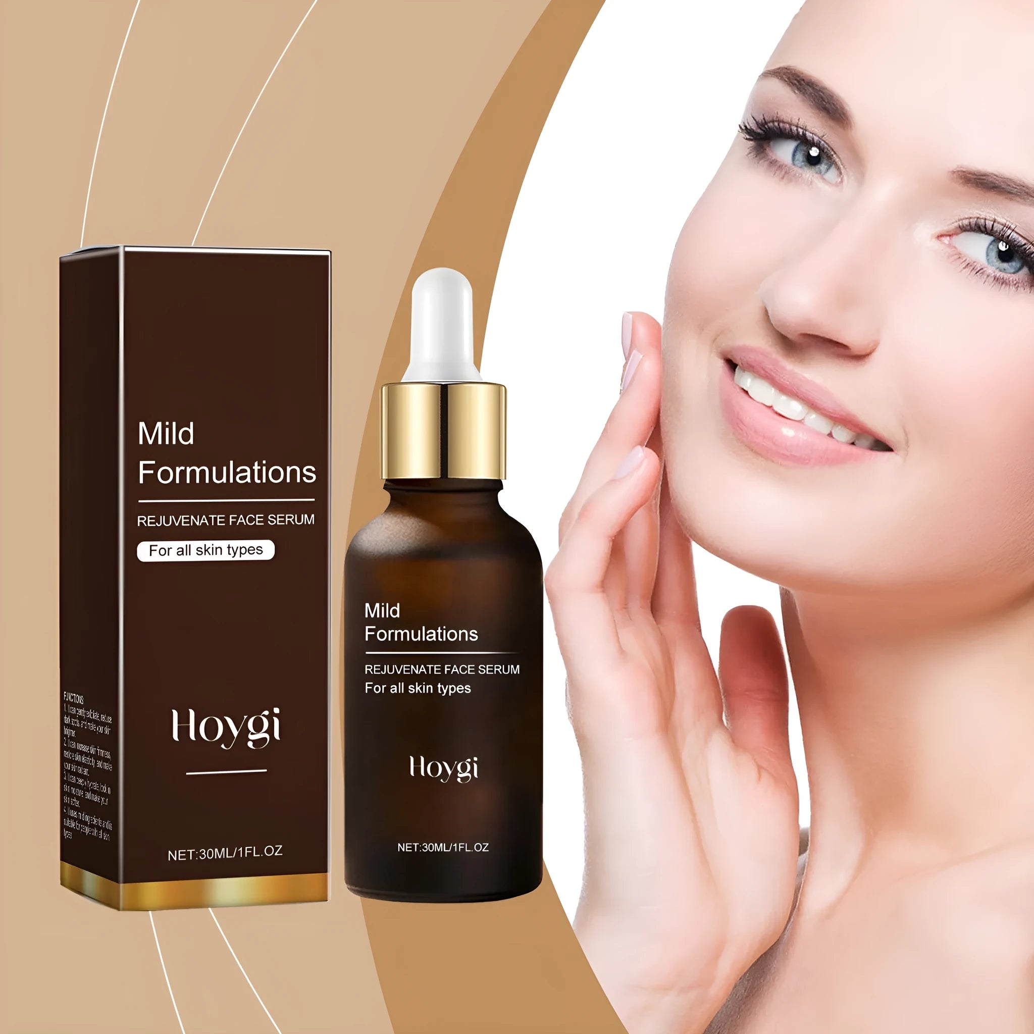 30ml facial skincare essence bottle with arbutin collagen hyaluronic acid formula 2.8cm dimensions