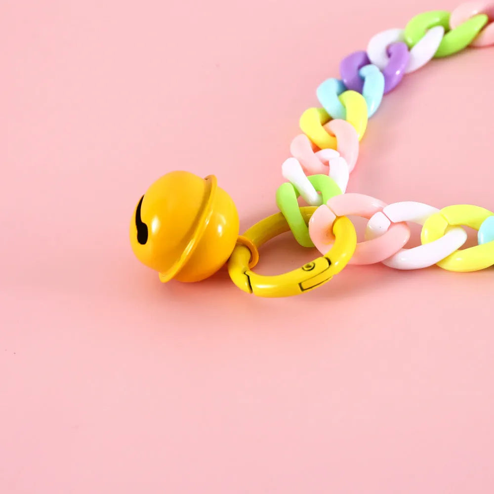 Adjustable plastic pet collar in macaron candy colours for cats, dogs, and rabbits