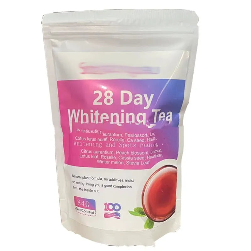 Assortment of herbal tea bags for a 28-day women's beauty and body wellness programme.