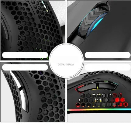 BM600 wireless gaming mouse with luminous charging and hollow-out design in black, cyan or white colours
