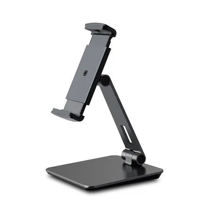 Folding desktop phone tablet holder with 360° rotation in silver colour