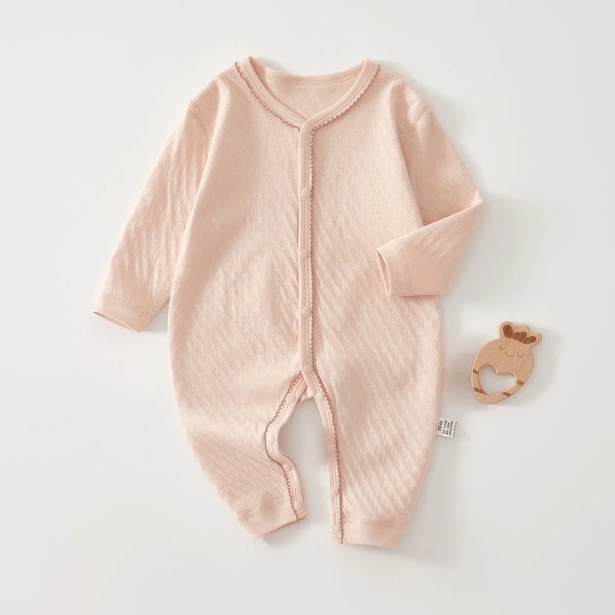 Baby pure cotton printed jumpsuit in red love pattern with long sleeves for spring autumn casual wear
