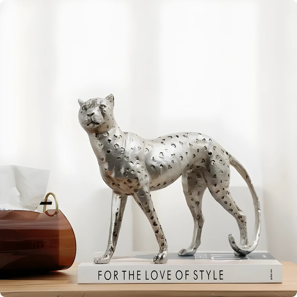 Leopard resin craft ornament in American Leopard colour with modern simplicity design