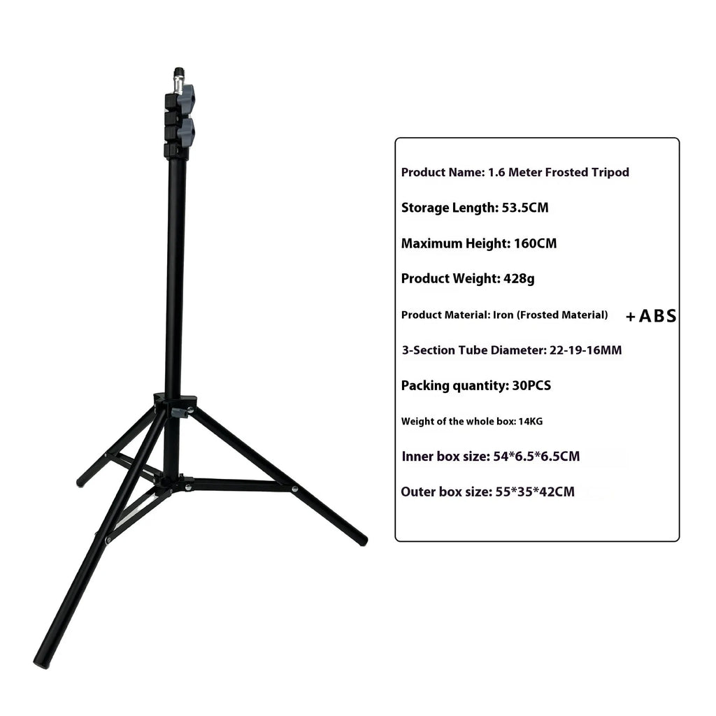 Frosted finish light stand tripod for photography with mobile phone holder and 5kg load capacity