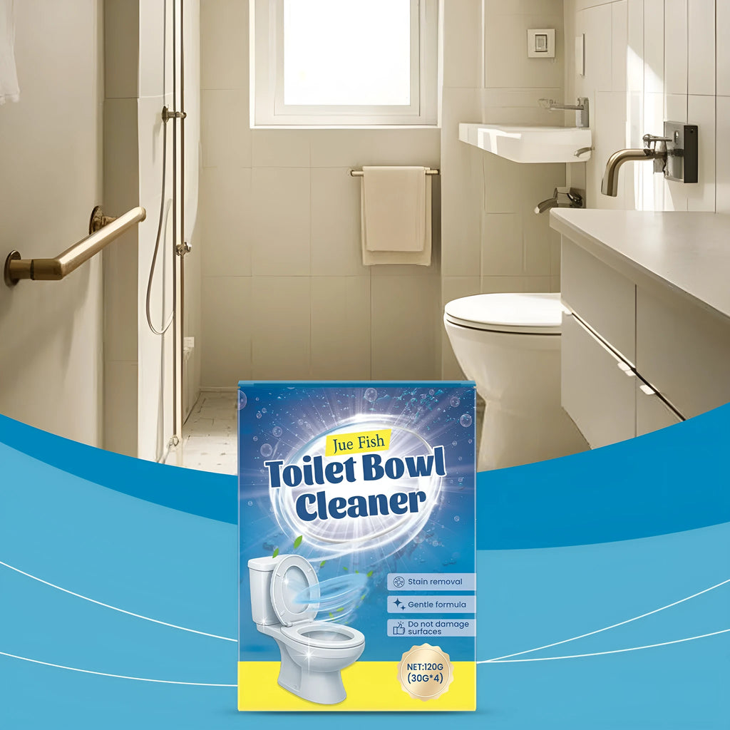 Pack of toilet bowl cleaning powder showing four individual 30g sachets, total 120g.