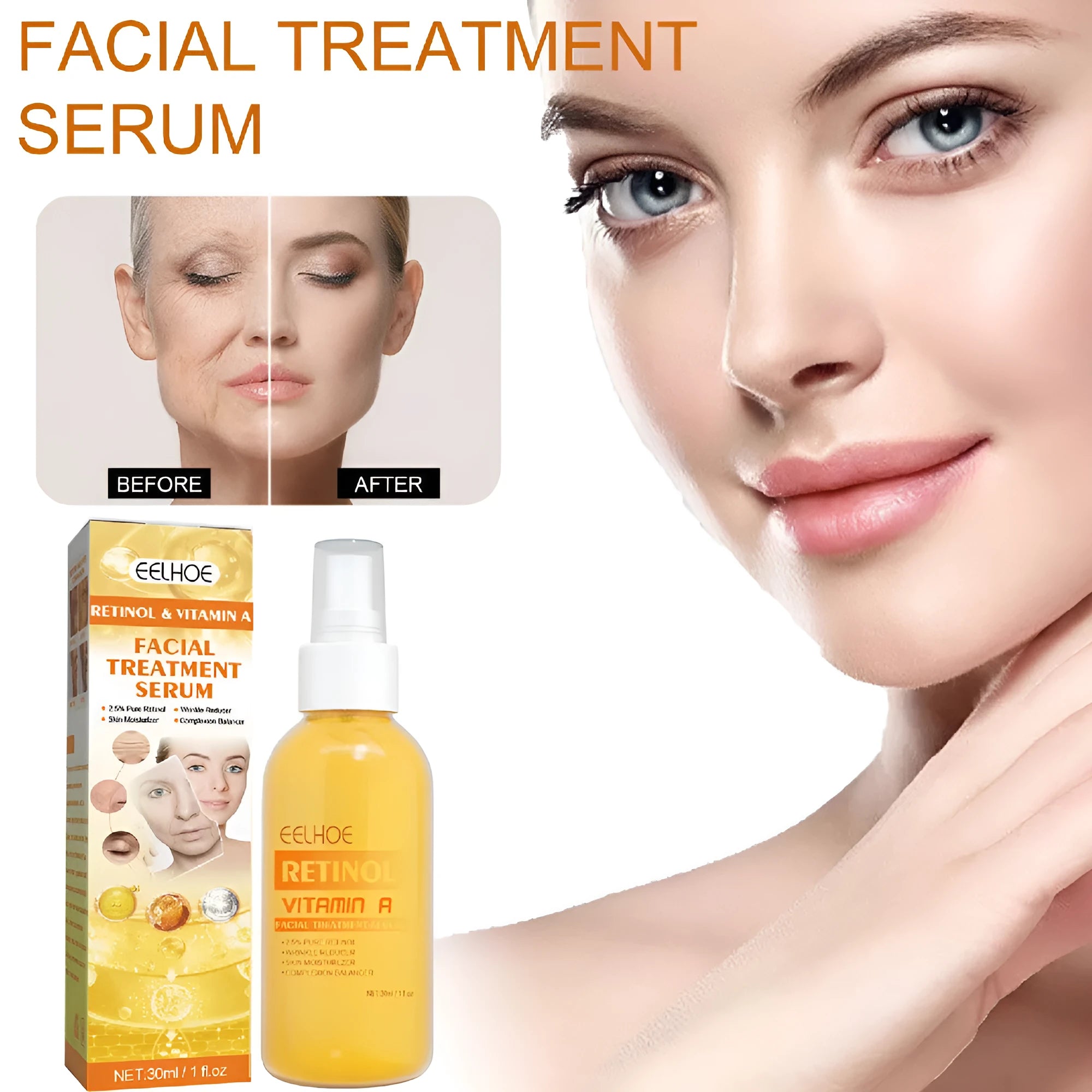 30ml retinol anti-wrinkle essence spray bottle with vitamin A formula for skincare