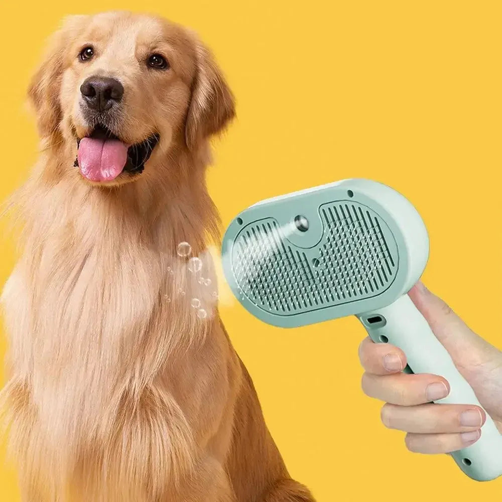 Plastic pet spray hair comb with water mist humidifier for dog and cat grooming