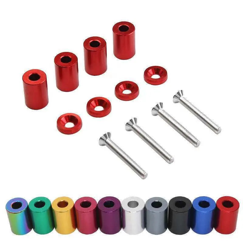 Aluminium engine cover pad for automotive racing modifications with screws, nuts, and washers