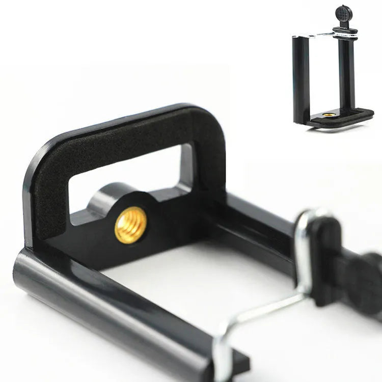 Black plastic U-clip mobile phone car mounting bracket for dashboard or windscreen