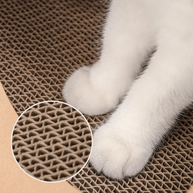 Brown washable kraft paper cat nest with integrated scratching board measuring 40x30x53cm