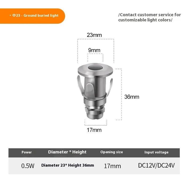 1W XINGX stainless steel underwater aisle underground LED breathing mini floor lamp step light face 22 holes 17 high 55