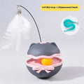 Electric tumbling cat teaser toy in lemon yellow colour with motion sensor activation