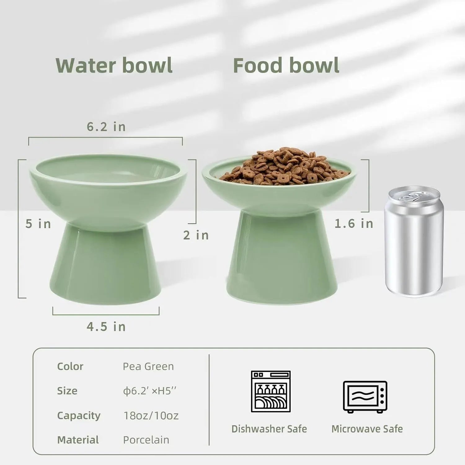 Blue ceramic elevated cat food bowl with wide shallow dish for whisker fatigue prevention.