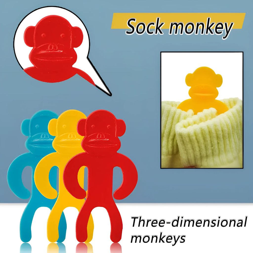 Blue, yellow, and red plastic socks clips for washing machine laundry organisation