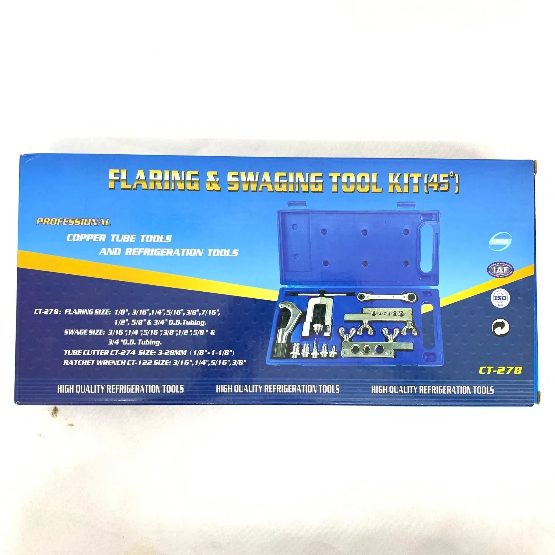CT-278 cup type metal trumpet pipe opening tool set on a workbench.
