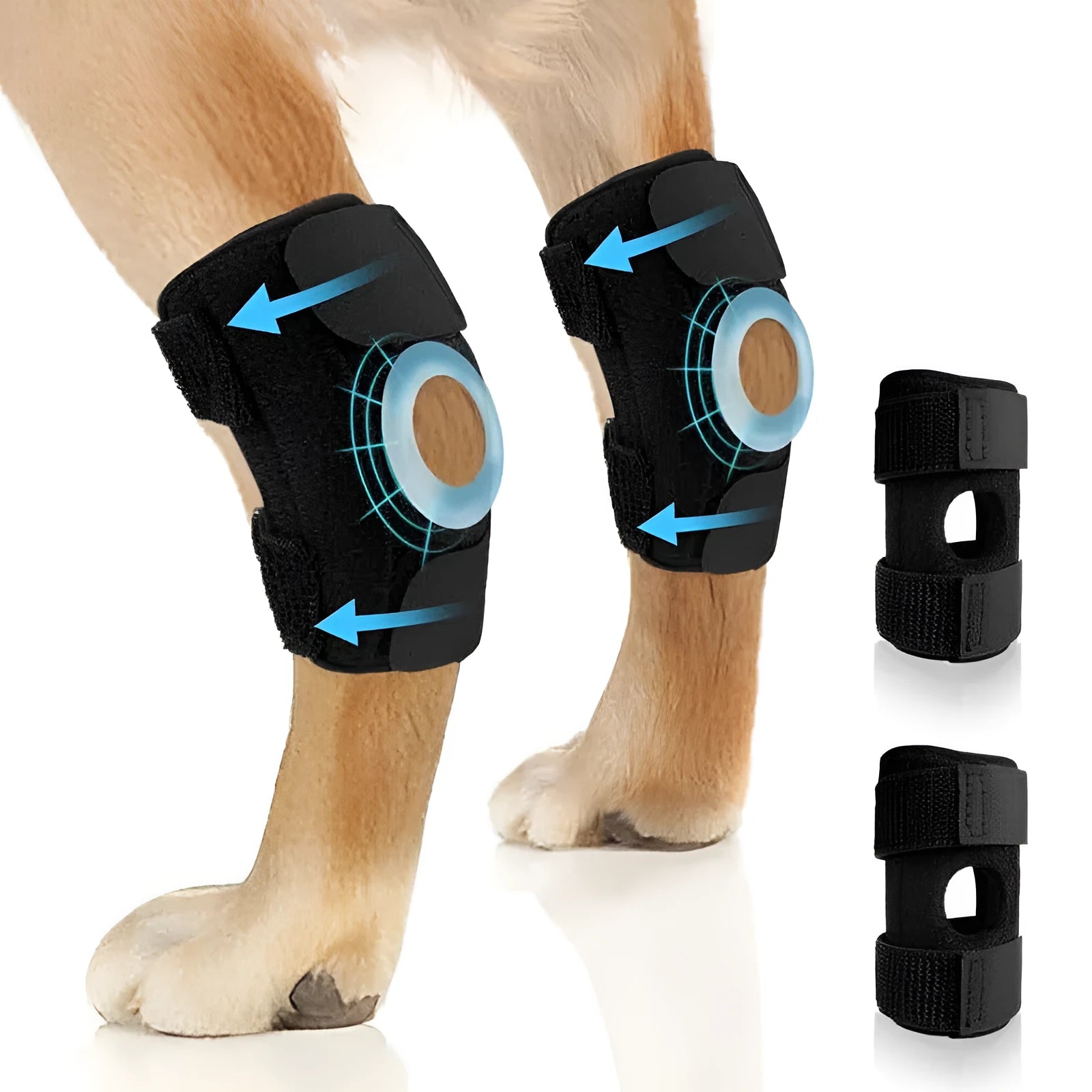 Black polyester pet leg guard for joint protection during ACL rehabilitation