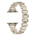 Alloy metal ladies watch bracelet for Apple Watch in silver, black, gold, rose gold, and starlight colours