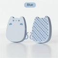 Blue sponge and silicone pet grooming brush with comb teeth for cat and dog hair removal