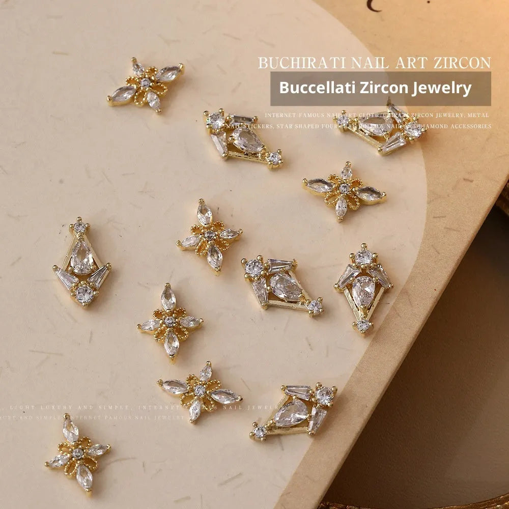 Square zircon nail rhinestone ornament alloy diamond accessory 8x13mm Princess series