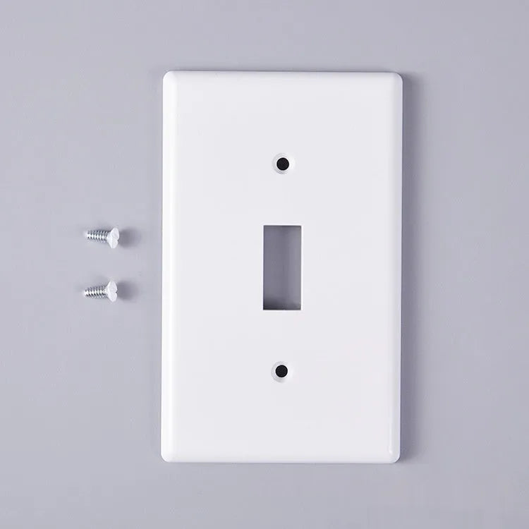 Black plastic wall-mounted socket panel for American standard outlets with surface shell design