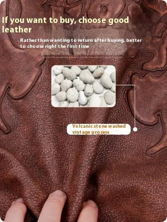 Men's old brown genuine cowhide leather flight suit jacket with ribbed hem and zipper