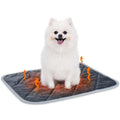 Grey cloth personalised pet cushion shown in multiple size options for dogs and cats