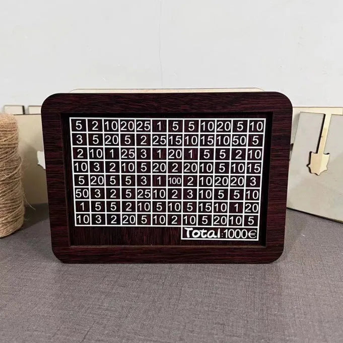 Retro wooden digital coin bank with modern simple style and digital display
