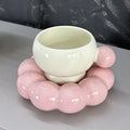 Ceramic coffee set with dish and cup in Nordic style, 250ml capacity, high temperature resistant