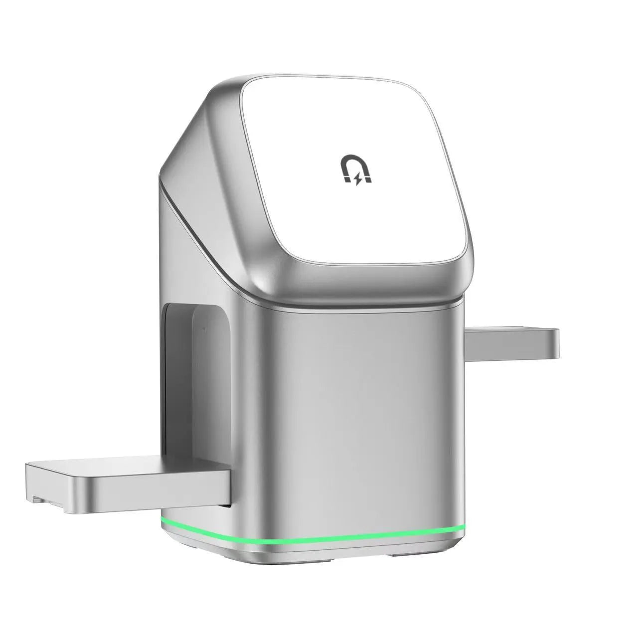 Mobile phone magnetic wireless charging stand showing 180-degree rotation capability