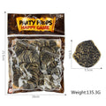 Set of 100 plastic replica Roman coins with electroplated gold, silver, or bronze finish.