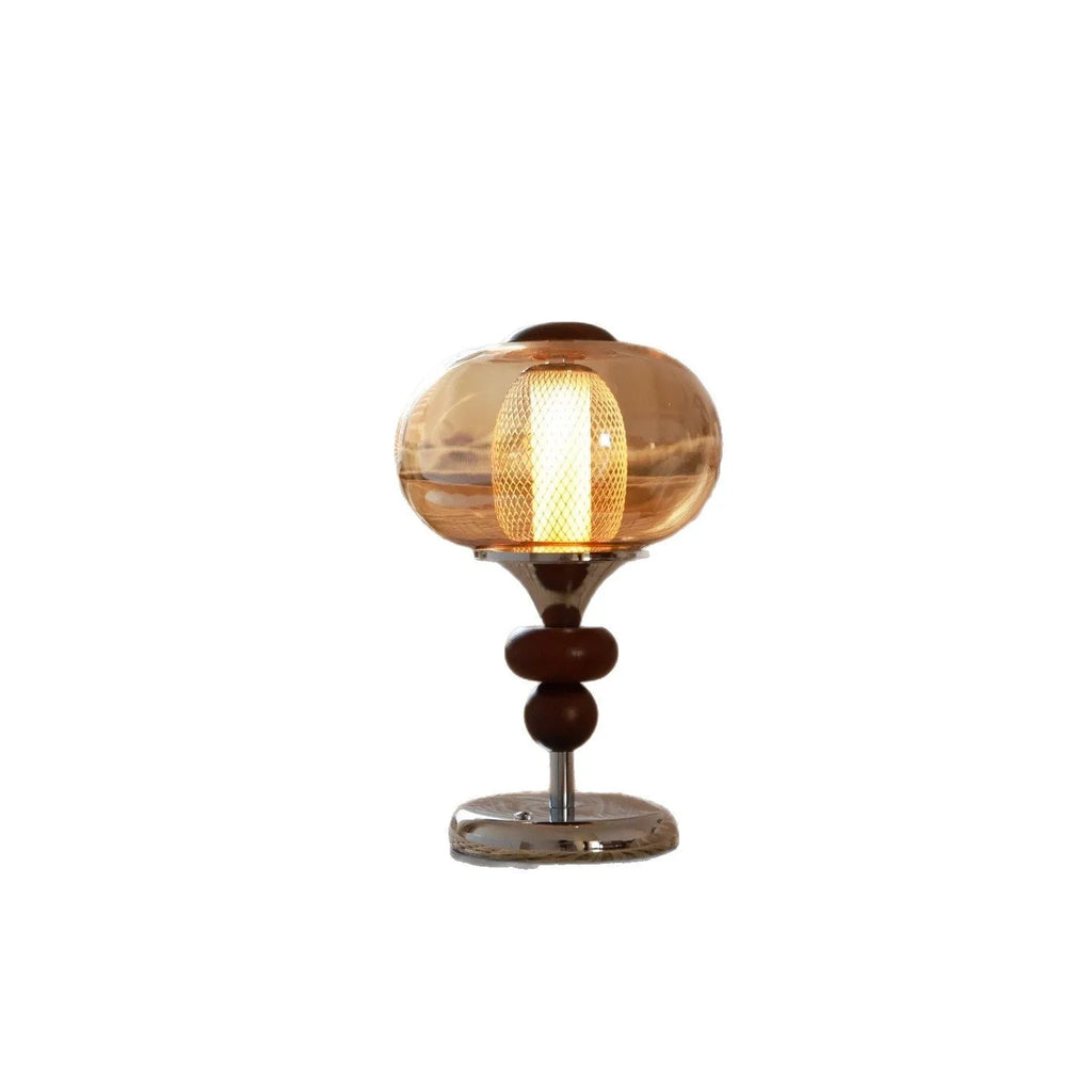 Solid wood palace style desk lamp with touch switch for dimming and colour changing