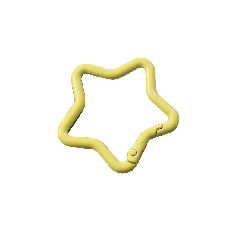 Zinc alloy five-pointed star keychain for backpack hanging in multiple colour options
