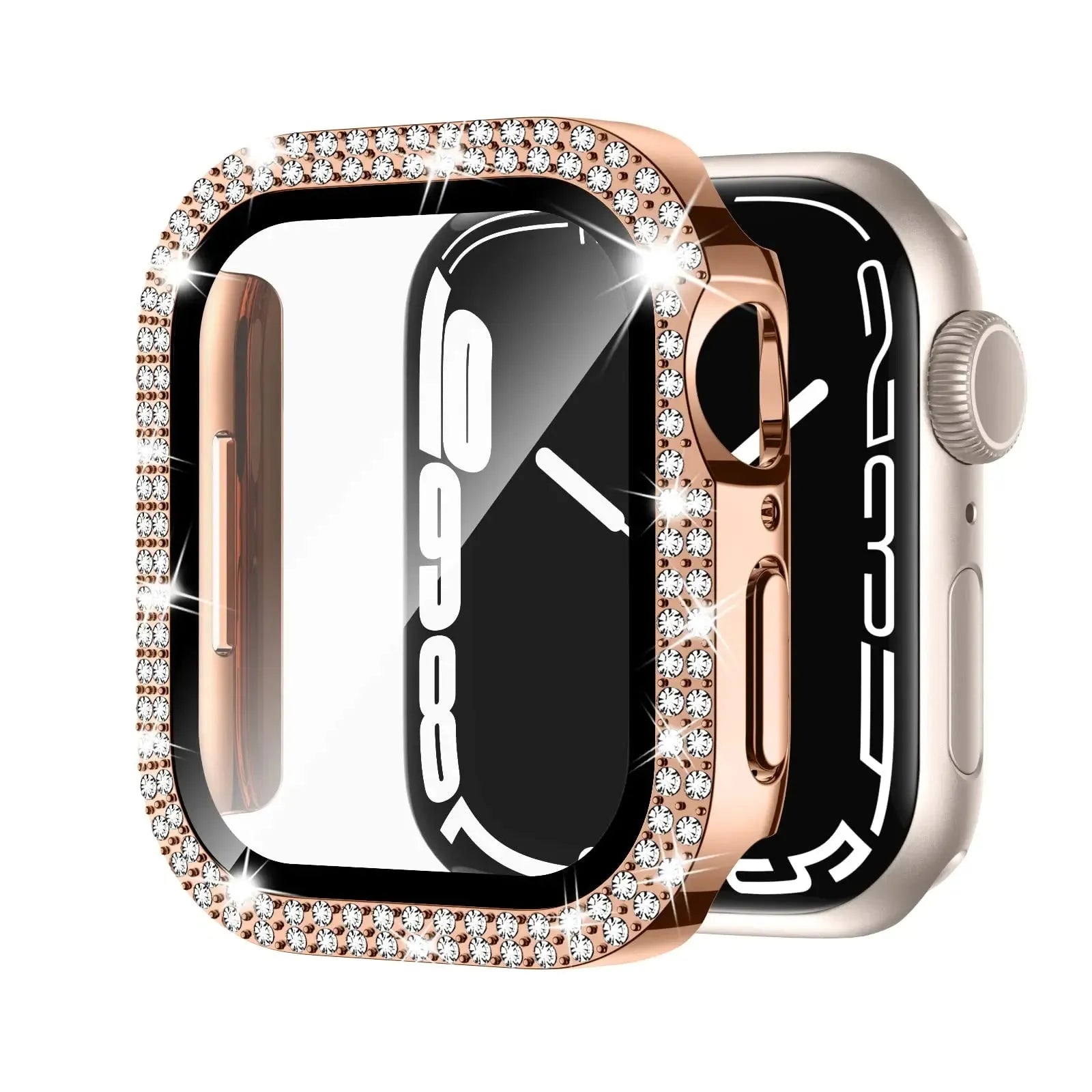 Apple Watch case with double diamond glass peep-proof screen protection in multiple colour options