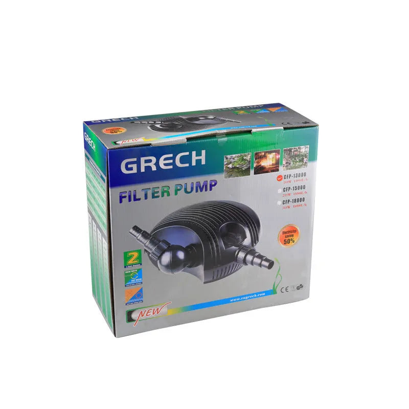 White horizontal CFP series submersible pond filter pump for large water features