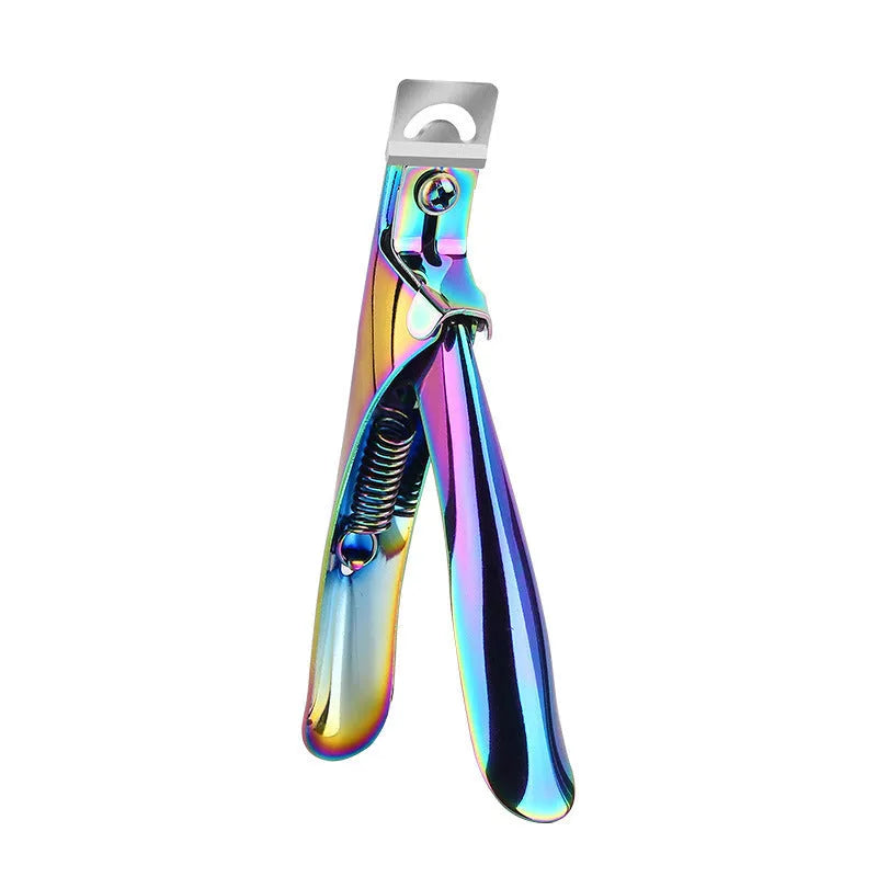 Titanium French nail scissors with U-shaped cutting edge in electrophoresis black colour option
