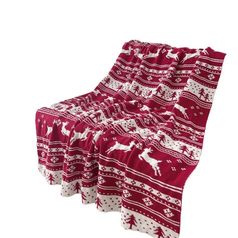 Personalised Christmas blanket with snowflake or reindeer pattern, size 110x130cm
