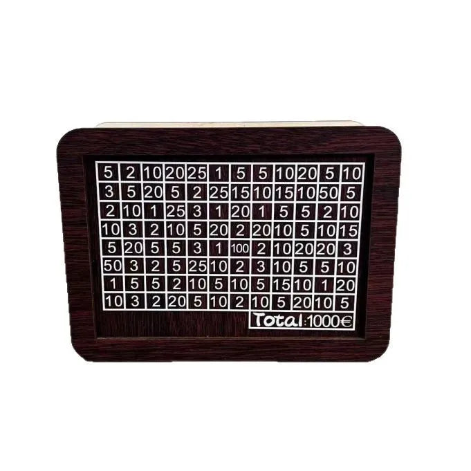 Retro wooden digital coin bank with modern simple style and digital display
