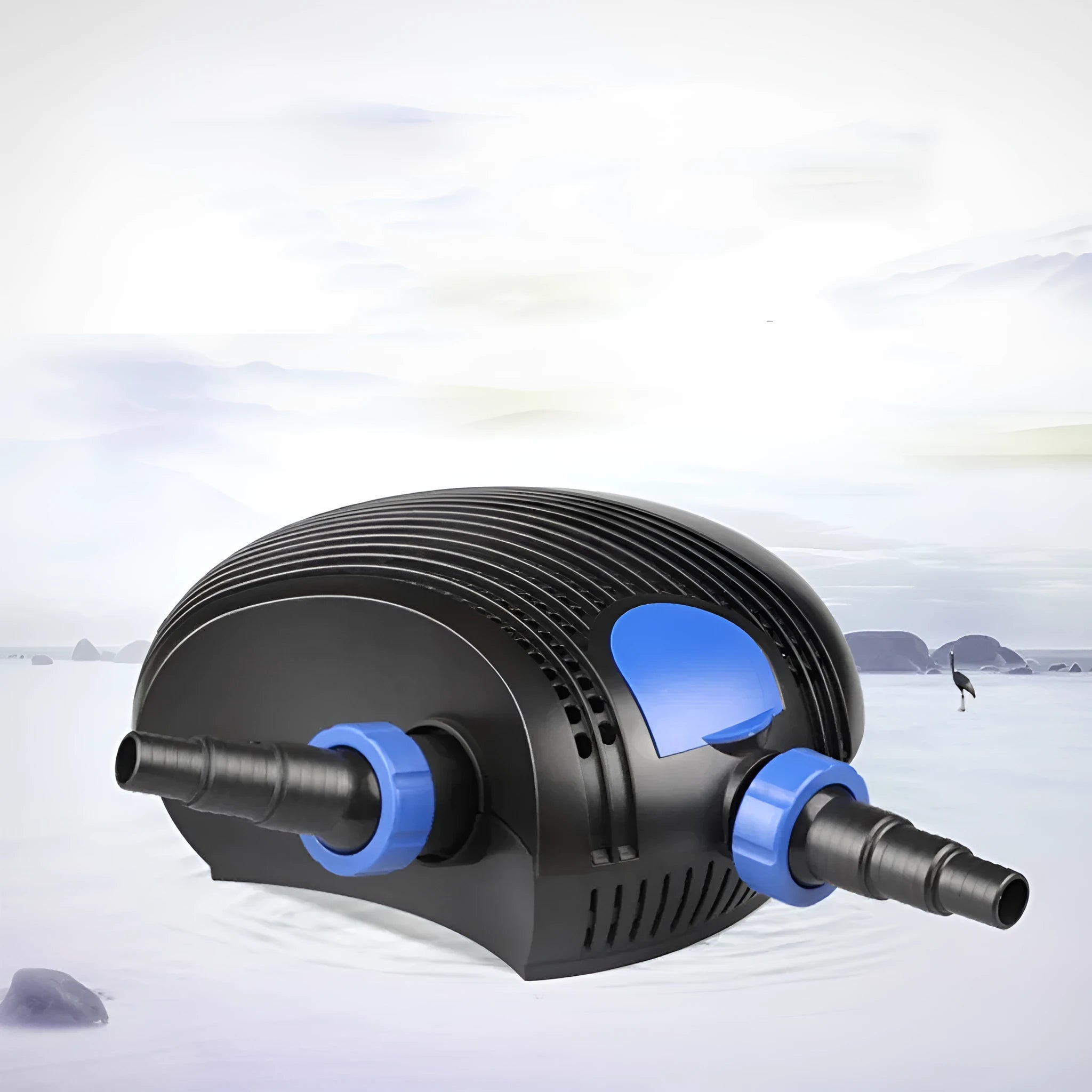 White horizontal CFP series submersible pond filter pump for large water features