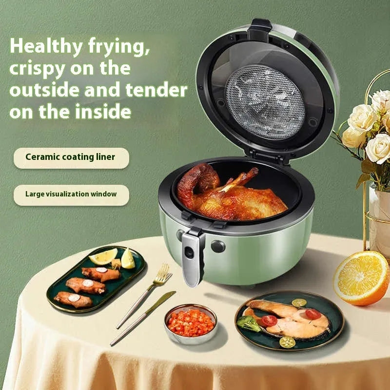 8-litre air fryer oven with visible cooking window and mechanical button controls