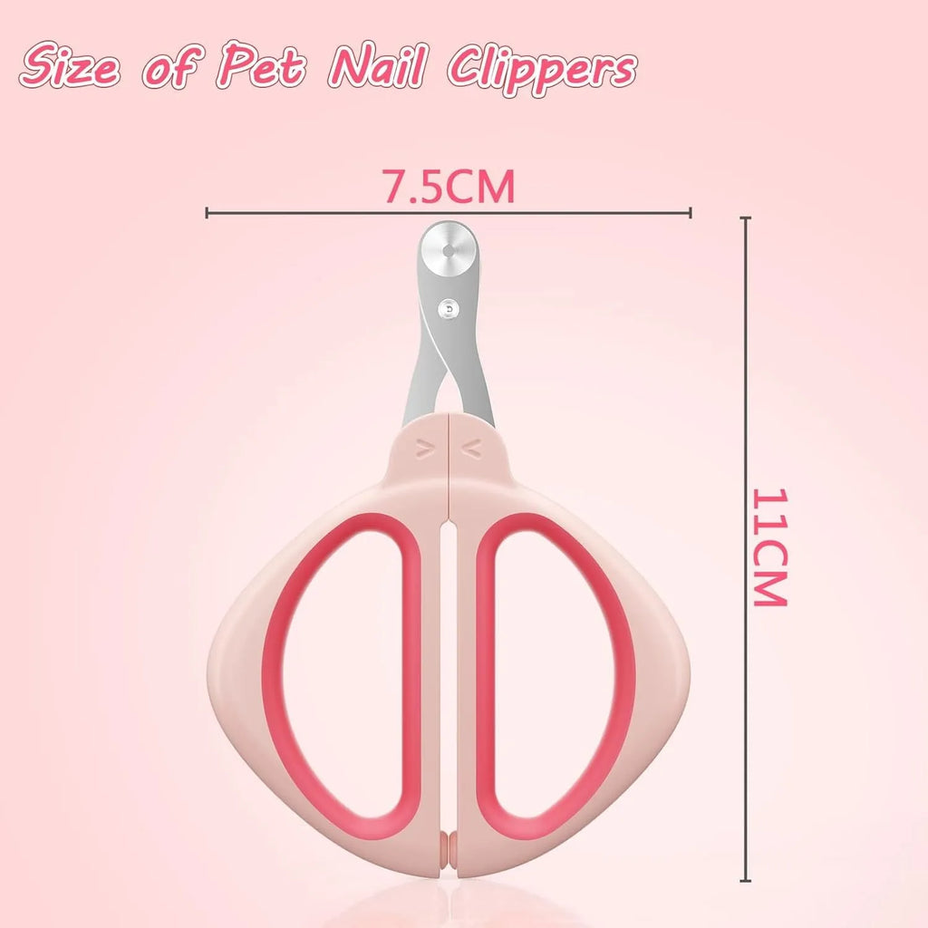 Blue pet nail clipper with positioning round hole and non-slip handle