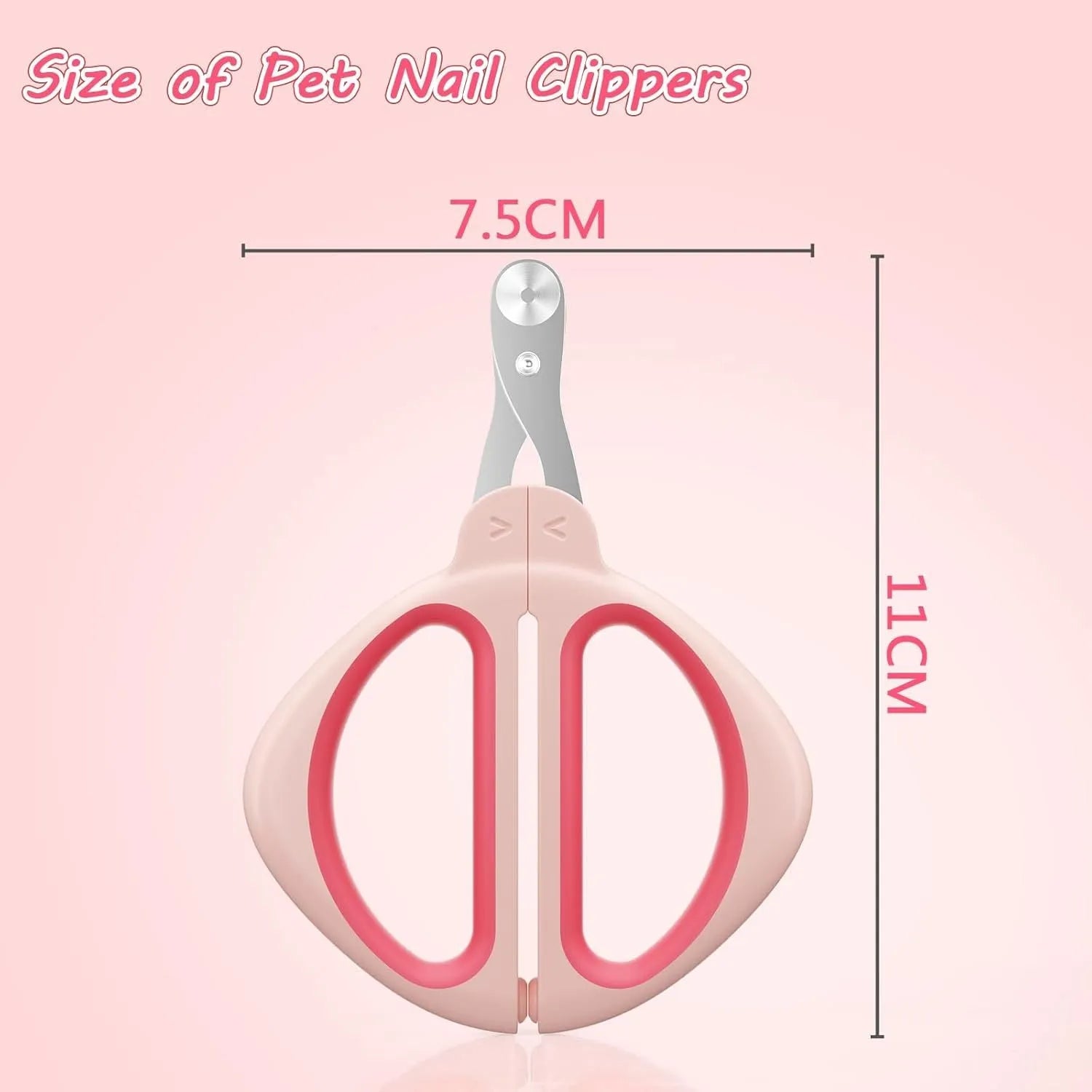 Blue pet nail clipper with positioning round hole and non-slip handle