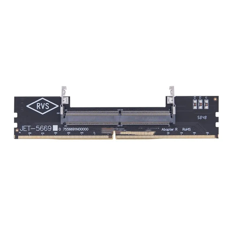 Memory adapter card converting laptop DDR4 SO-DIMM to desktop motherboard slot