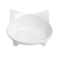 Shallow melamine cat bowl with anti-skid rubber base in black or white colour