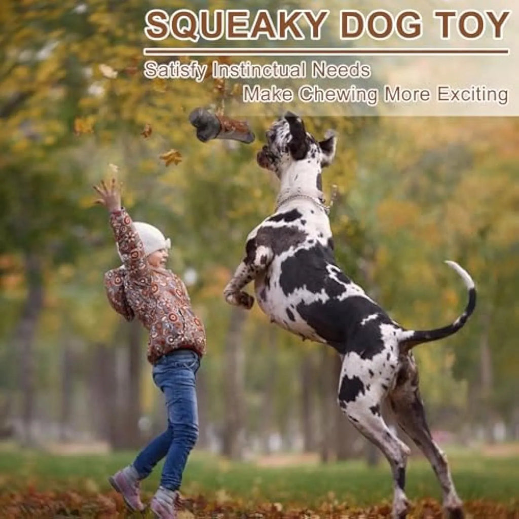 Heavy nylon dog chew toy in bone and branch shapes for large breed aggressive chewers.