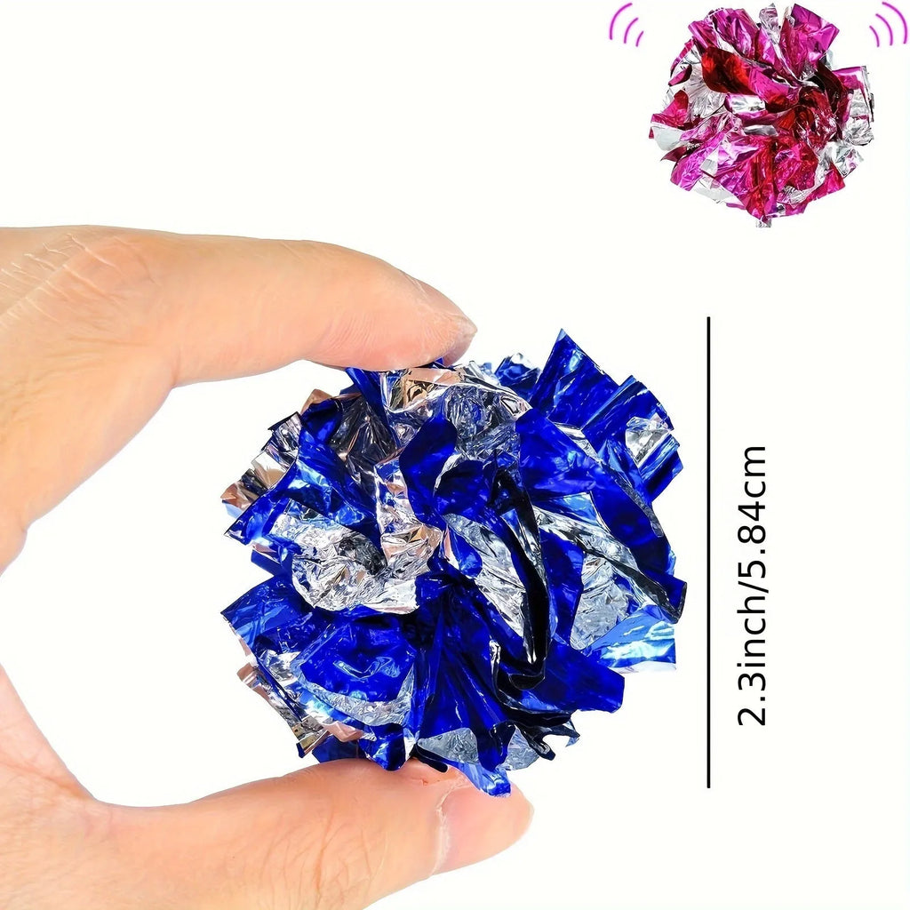 Cat toy ringing paper ball approximately 5-6cm in diameter, random colour, lightweight design for grasping play