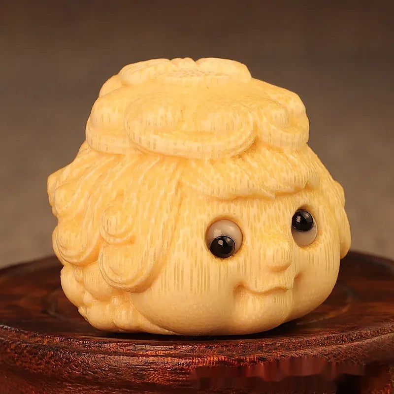 Solid bamboo golden toad Princess ornament 5.0cm for household decoration
