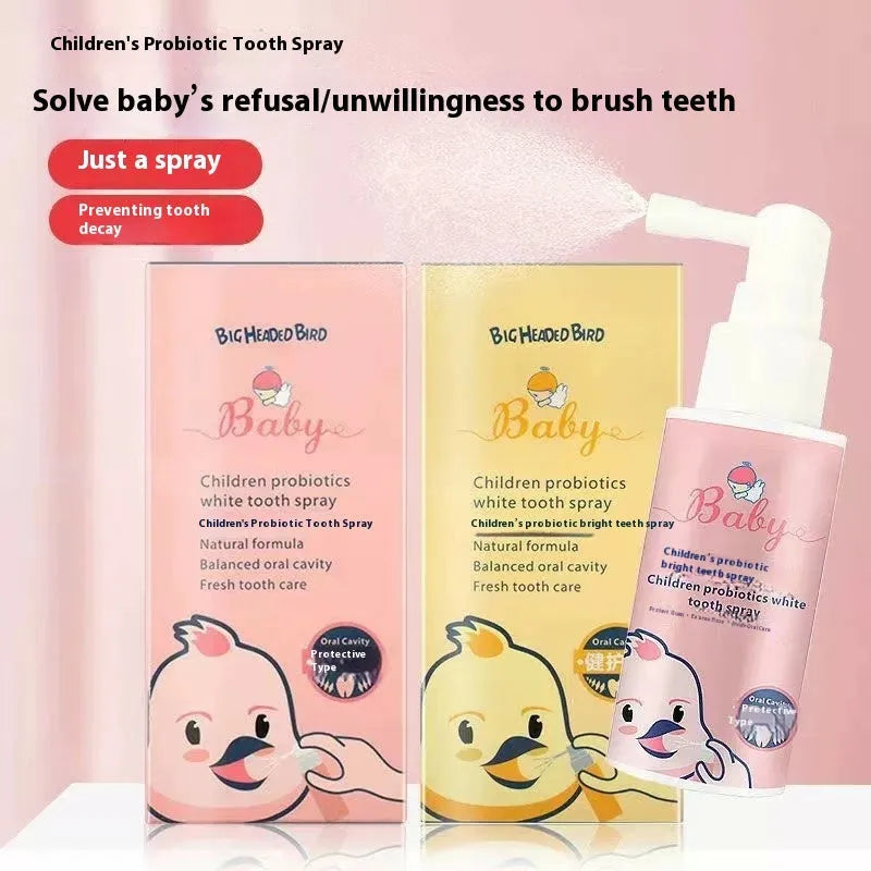 Children's probiotic anticavity teeth whitening spray bottle in 40ml size with spray applicator