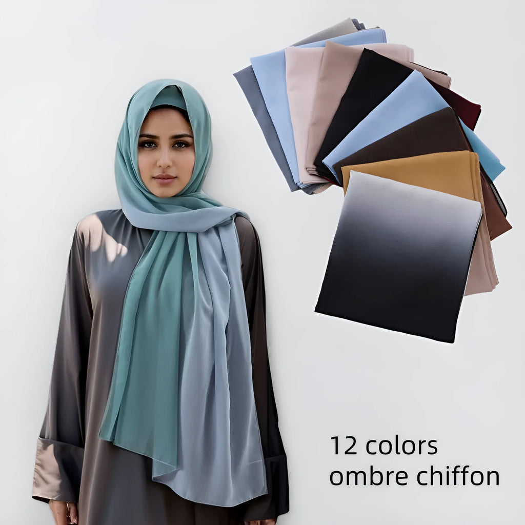 Women's lightweight chiffon scarf with bubble towel texture in various colour options
