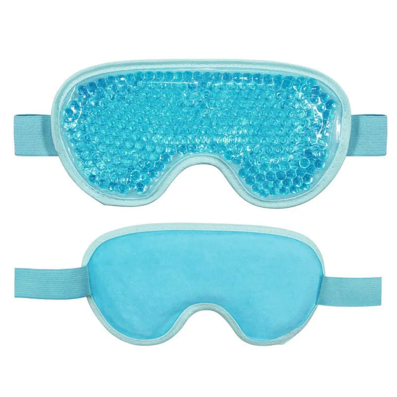 White rechargeable hot compress eye mask with USB charging port and fabric padding